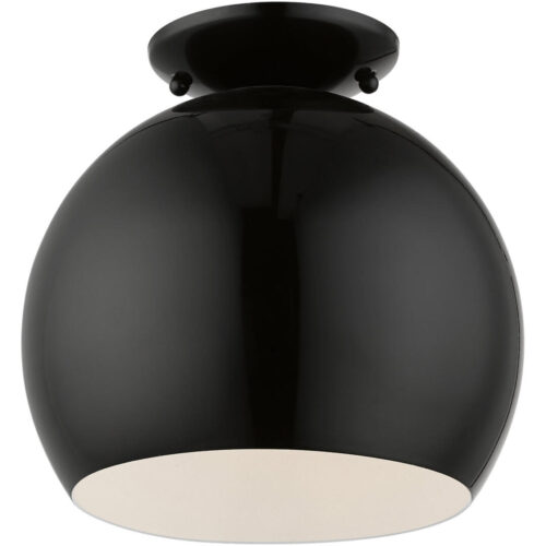 43390-68 1 Light Shiny Black Semi-Flush Mount-Lighting LumensSemi Flush