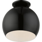 43390-68 1 Light Shiny Black Semi-Flush Mount-Lighting LumensSemi Flush