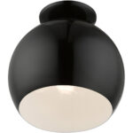 43390-68 1 Light Shiny Black Semi-Flush Mount-Lighting LumensSemi Flush