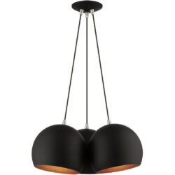 43393-04 3 Light Black Globe Pendant-Lighting LumensPendant Lights