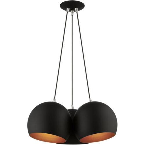 43393-04 3 Light Black Globe Pendant-Lighting LumensPendant Lights