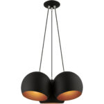 43393-04 3 Light Black Globe Pendant-Lighting LumensPendant Lights