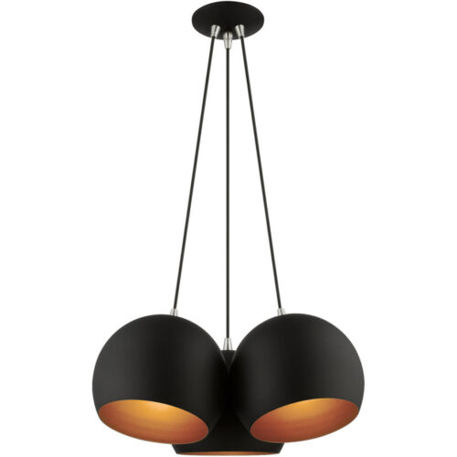 43393-04 3 Light Black Globe Pendant-Lighting LumensPendant Lights