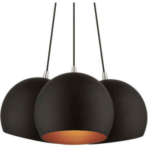 43393-04 3 Light Black Globe Pendant-Lighting LumensPendant Lights