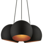 43393-04 3 Light Black Globe Pendant-Lighting LumensPendant Lights