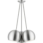 43393-66 3 Light Polished Aluminum Globe Pendant-Lighting LumensPendant Lights