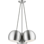 43393-66 3 Light Polished Aluminum Globe Pendant-Lighting LumensPendant Lights