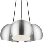 43393-66 3 Light Polished Aluminum Globe Pendant-Lighting LumensPendant Lights