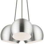 43393-66 3 Light Polished Aluminum Globe Pendant-Lighting LumensPendant Lights