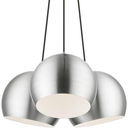 43393-66 3 Light Polished Aluminum Globe Pendant-Lighting LumensPendant Lights