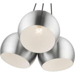 43393-66 3 Light Polished Aluminum Globe Pendant-Lighting LumensPendant Lights