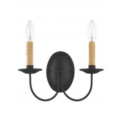 12.25 inch 2 Light Black Wall Sconce with Steel base material-Lighting LumensWall Sconces