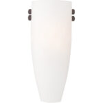 5.75 inch 1 Light Bronze & Brushed Nickel Wall Sconce with Satin White Glass Shade-Lighting LumensWall Sconces