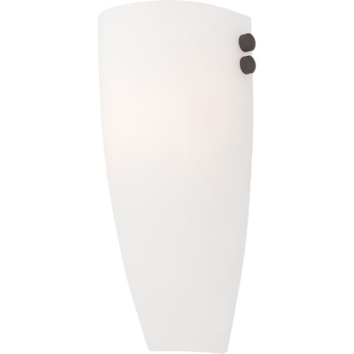 5.75 inch 1 Light Bronze & Brushed Nickel Wall Sconce with Satin White Glass Shade-Lighting LumensWall Sconces