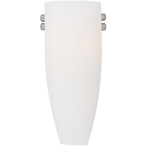 5.75 inch 1 Light Bronze & Brushed Nickel Wall Sconce with Satin White Glass Shade-Lighting LumensWall Sconces