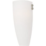 5.75 inch 1 Light Bronze & Brushed Nickel Wall Sconce with Satin White Glass Shade-Lighting LumensWall Sconces