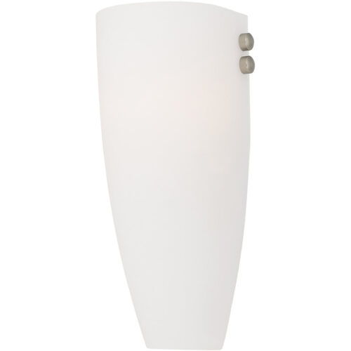 5.75 inch 1 Light Bronze & Brushed Nickel Wall Sconce with Satin White Glass Shade-Lighting LumensWall Sconces