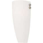 5.75 inch 1 Light Bronze & Brushed Nickel Wall Sconce with Satin White Glass Shade-Lighting LumensWall Sconces