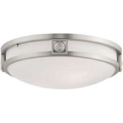 2 Light Brushed Nickel Ceiling Light fixture with Steel base material-Lighting LumensFlush Mount Ceiling Lights