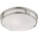 2 Light Brushed Nickel Ceiling Light fixture with Steel base material-Lighting LumensFlush Mount Ceiling Lights