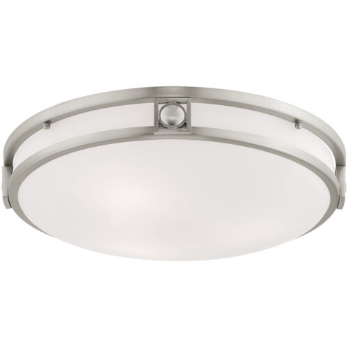 3 Light Brushed Nickel Ceiling Light fixture with Steel base material-Lighting LumensFlush Mount Ceiling Lights