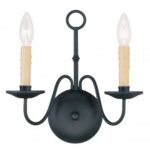 13 inch 2 Light Black Wall Sconce with Steel base material-Lighting LumensWall Sconces