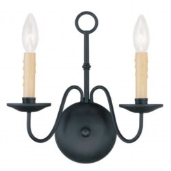 13 inch 2 Light Black Wall Sconce with Steel base material-Lighting LumensWall Sconces