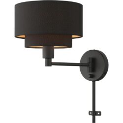 45080-04 1 Light Black Swing Arm Wall Lamp-Lighting LumensWall Lamps