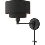 45080-04 1 Light Black Swing Arm Wall Lamp-Lighting LumensWall Lamps