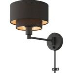 45080-04 1 Light Black Swing Arm Wall Lamp-Lighting LumensWall Lamps