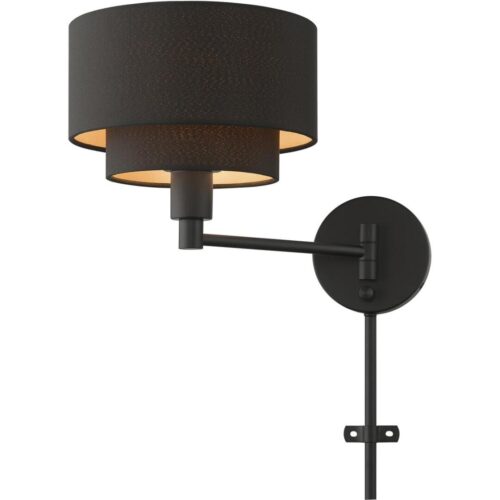 45080-04 1 Light Black Swing Arm Wall Lamp-Lighting LumensWall Lamps