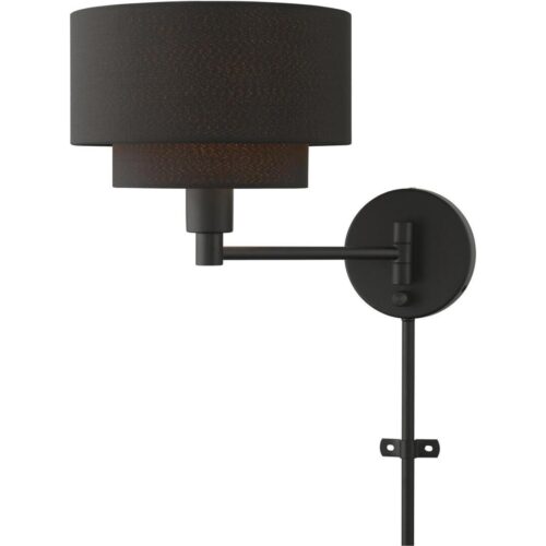 45080-04 1 Light Black Swing Arm Wall Lamp-Lighting LumensWall Lamps