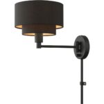 45080-04 1 Light Black Swing Arm Wall Lamp-Lighting LumensWall Lamps