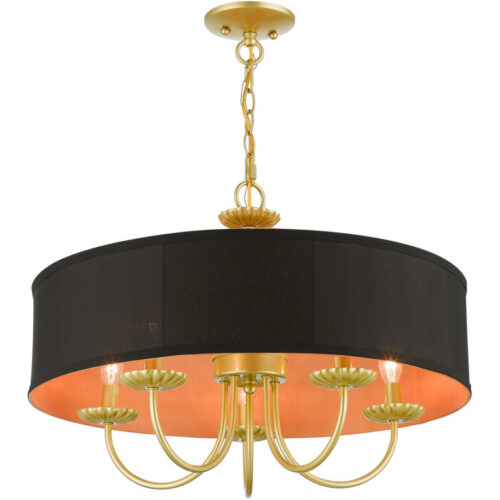 45125-33 5 Light Soft Gold Pendant Chandelier-Lighting LumensChandeliers