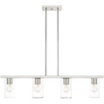 4.5 inch 4 Light Brushed Nickel Chandelier with Clear Glass Shade-Lighting LumensChandeliers