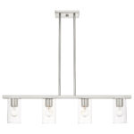 4.5 inch 4 Light Brushed Nickel Chandelier with Clear Glass Shade-Lighting LumensChandeliers