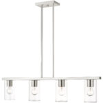 4.5 inch 4 Light Brushed Nickel Chandelier with Clear Glass Shade-Lighting LumensChandeliers