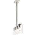 4.5 inch 4 Light Brushed Nickel Chandelier with Clear Glass Shade-Lighting LumensChandeliers