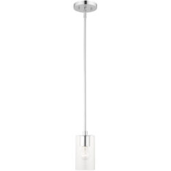 1 Light Polished Chrome Pendant with Clear Glass Shade-Lighting LumensPendant Lights