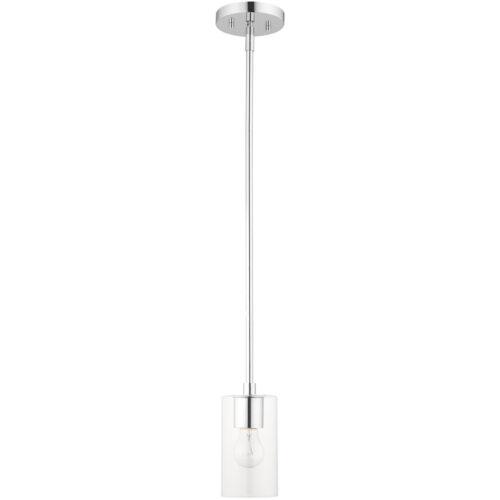 1 Light Polished Chrome Pendant with Clear Glass Shade-Lighting LumensPendant Lights