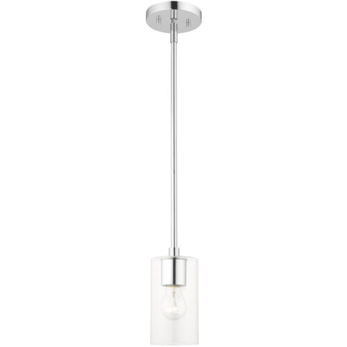 1 Light Polished Chrome Pendant with Clear Glass Shade-Lighting LumensPendant Lights