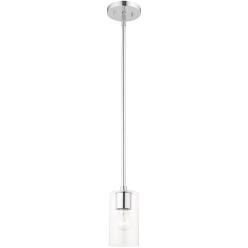 1 Light Polished Chrome Pendant with Clear Glass Shade-Lighting LumensPendant Lights