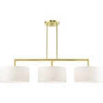 45493-12 3 Light Satin Brass  Linear Chandelier-Lighting LumensChandeliers