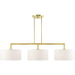 45493-12 3 Light Satin Brass  Linear Chandelier-Lighting LumensChandeliers