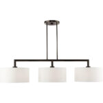 45493-46 3 Light Black Chrome Linear Chandelier-Lighting LumensChandeliers