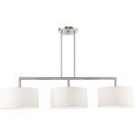 45493-91 3 Light Brushed Nickel Linear Chandelier-Lighting LumensChandeliers