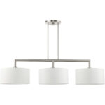 45493-91 3 Light Brushed Nickel Linear Chandelier-Lighting LumensChandeliers