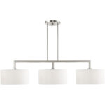 45493-91 3 Light Brushed Nickel Linear Chandelier-Lighting LumensChandeliers