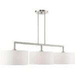 45493-91 3 Light Brushed Nickel Linear Chandelier-Lighting LumensChandeliers