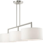 45493-91 3 Light Brushed Nickel Linear Chandelier-Lighting LumensChandeliers